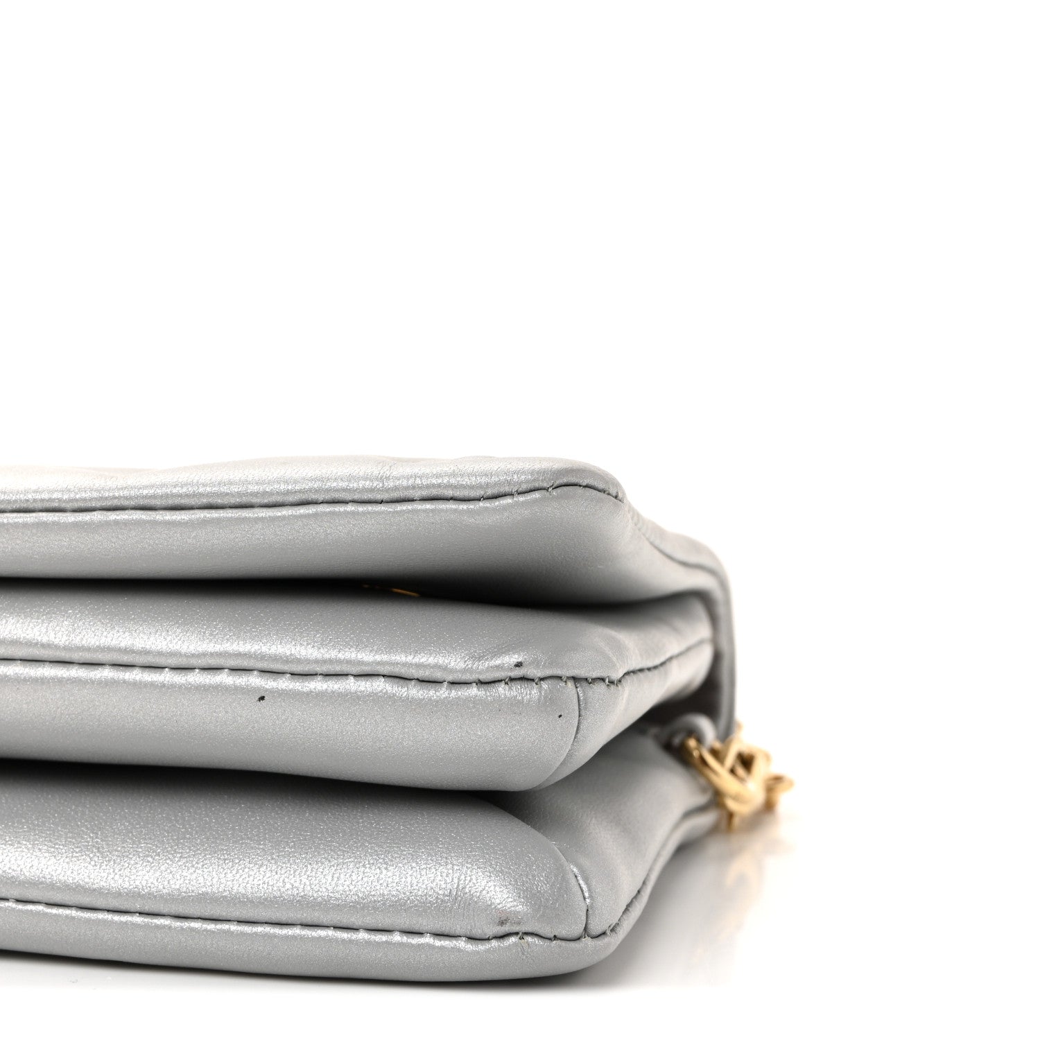 Louis Vuitton Metallic Lambskin Embossed Monogram Pochette Coussin Silver 9 of 10