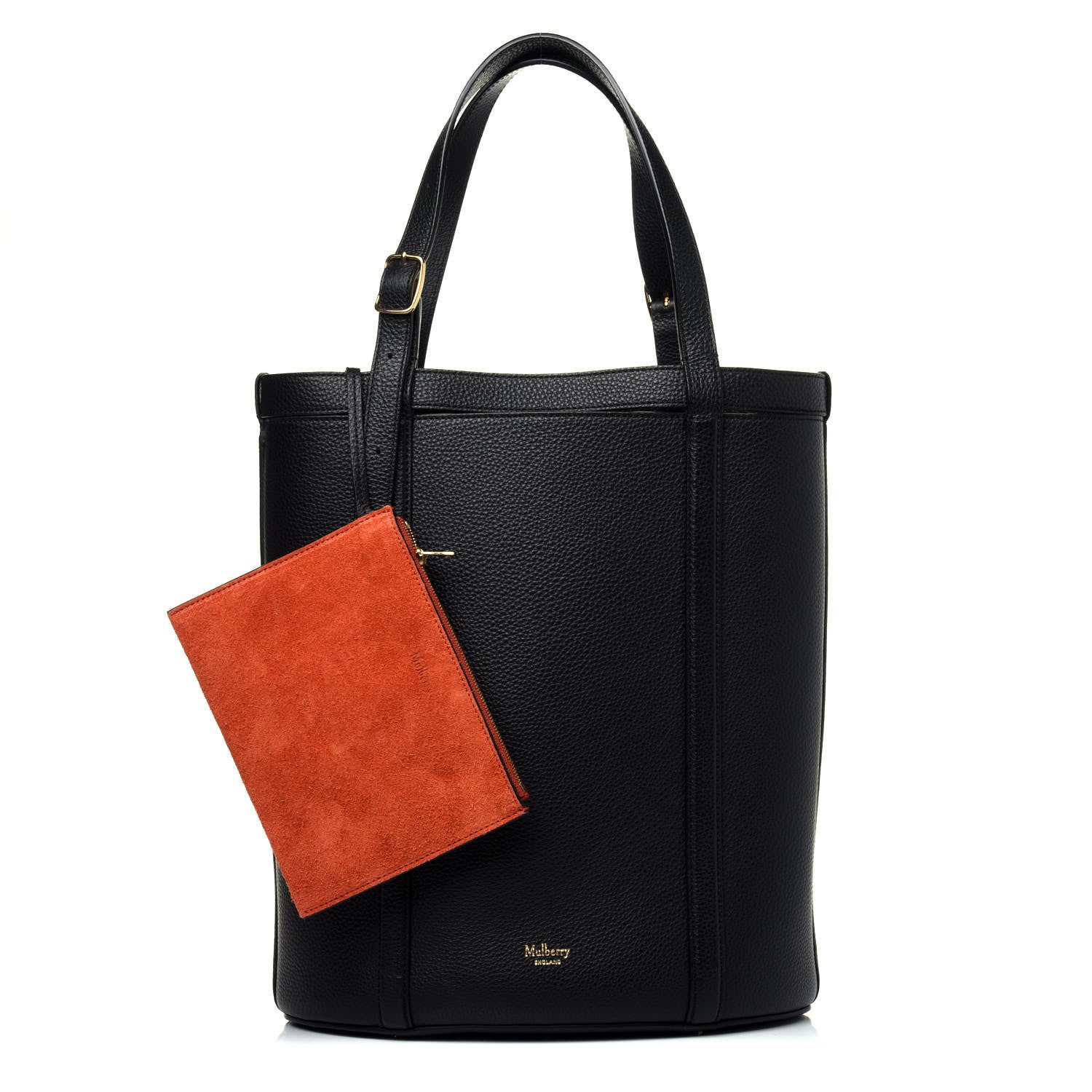 Mulberry Small Classic Grain Calfskin Bucket Tote Bag Black 1 of 21
