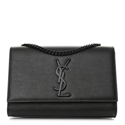 Saint Laurent Grain De Poudre Small Monogram Kate Satchel Black 1 of 9