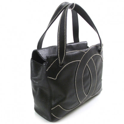 Chanel Caviar CC Stitched Small Tote Black 3 of 12