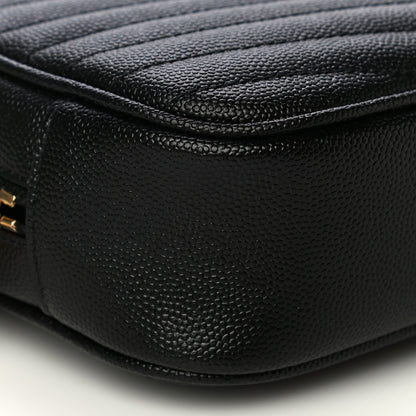 Saint Laurent Grain De Poudre Matelasse Monogram Mini Lou Camera Bag Black 9 of 11