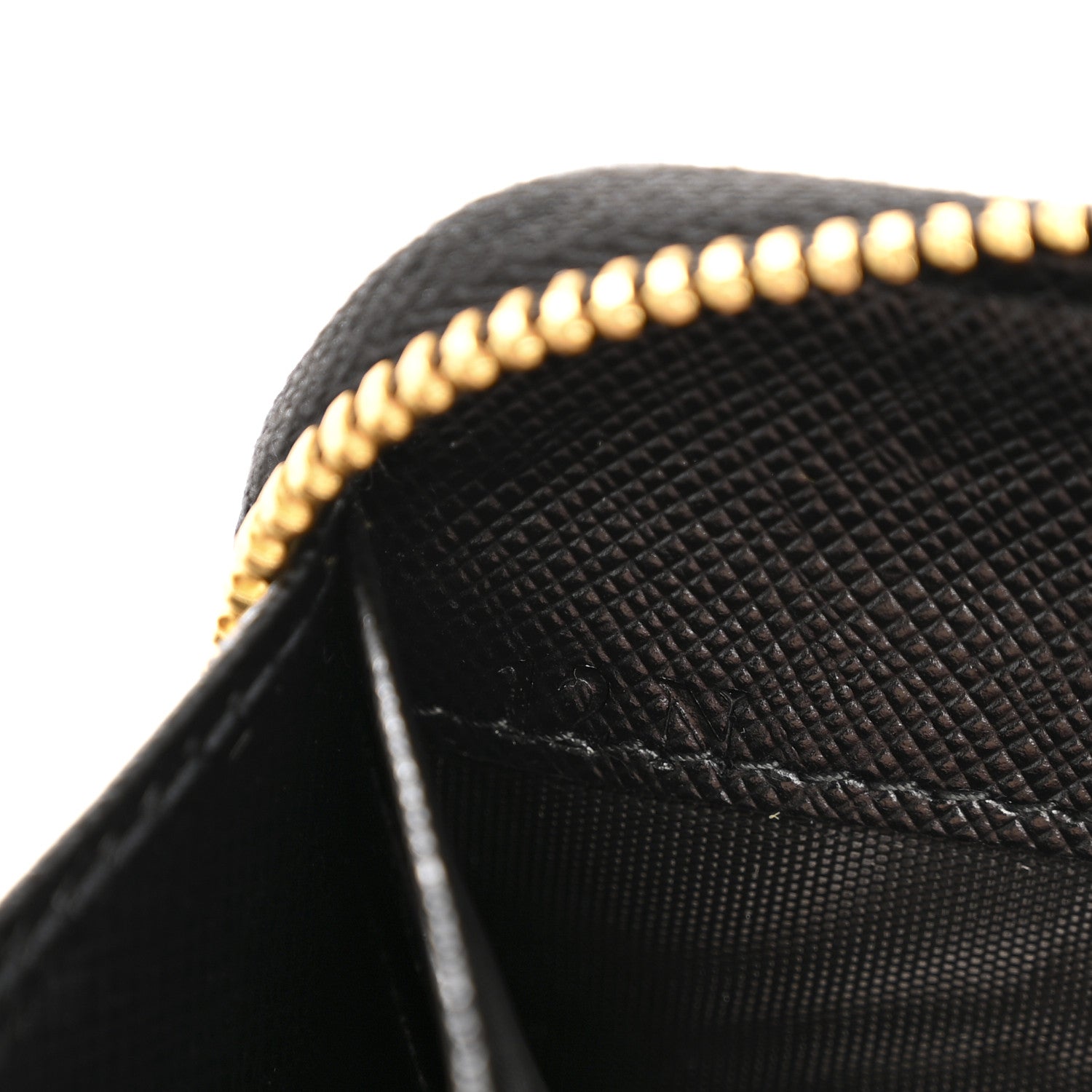 Prada Saffiano Triangle Zip Around Wallet Black 7 of 9