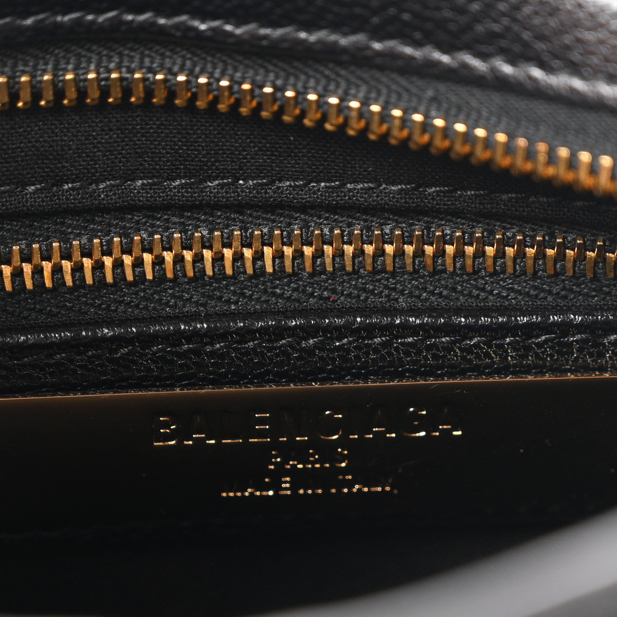 Supple Goatskin Gold Metallic Edge Hardware Mini Le City Uptown Black