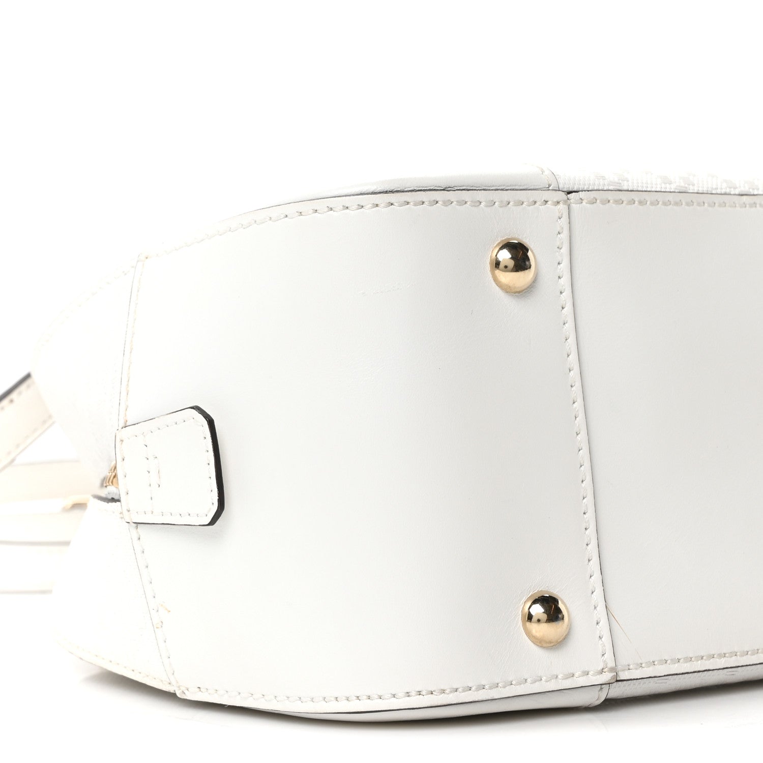 Gucci Calfskin Diamante Small Top Handle Bag White 9 of 10