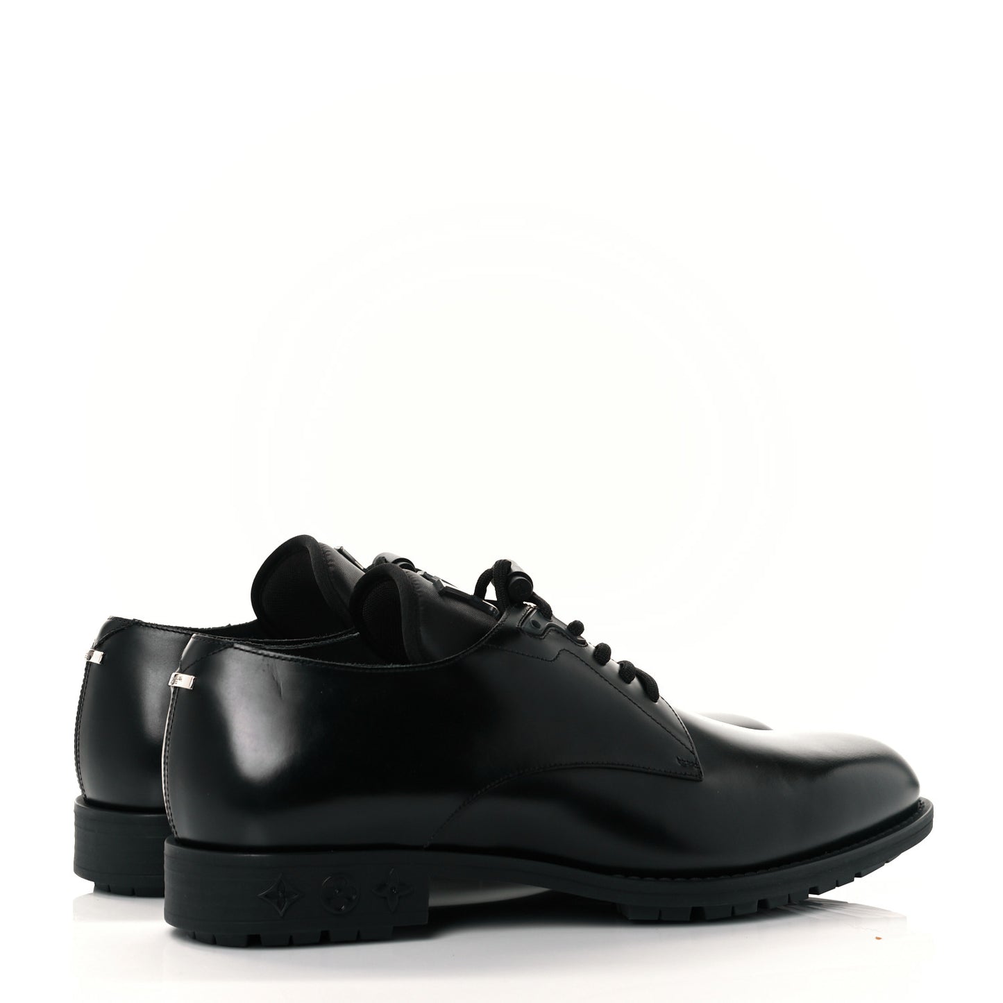 Calfskin Mens Derby LV Harness Shoes 7.5 Black