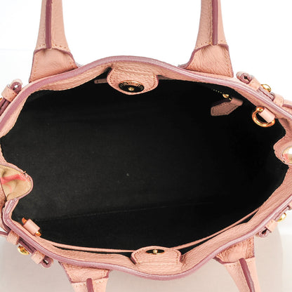 Burberry Grainy Calfskin House Check Small Banner Tote Pale Orchid 5 of 8