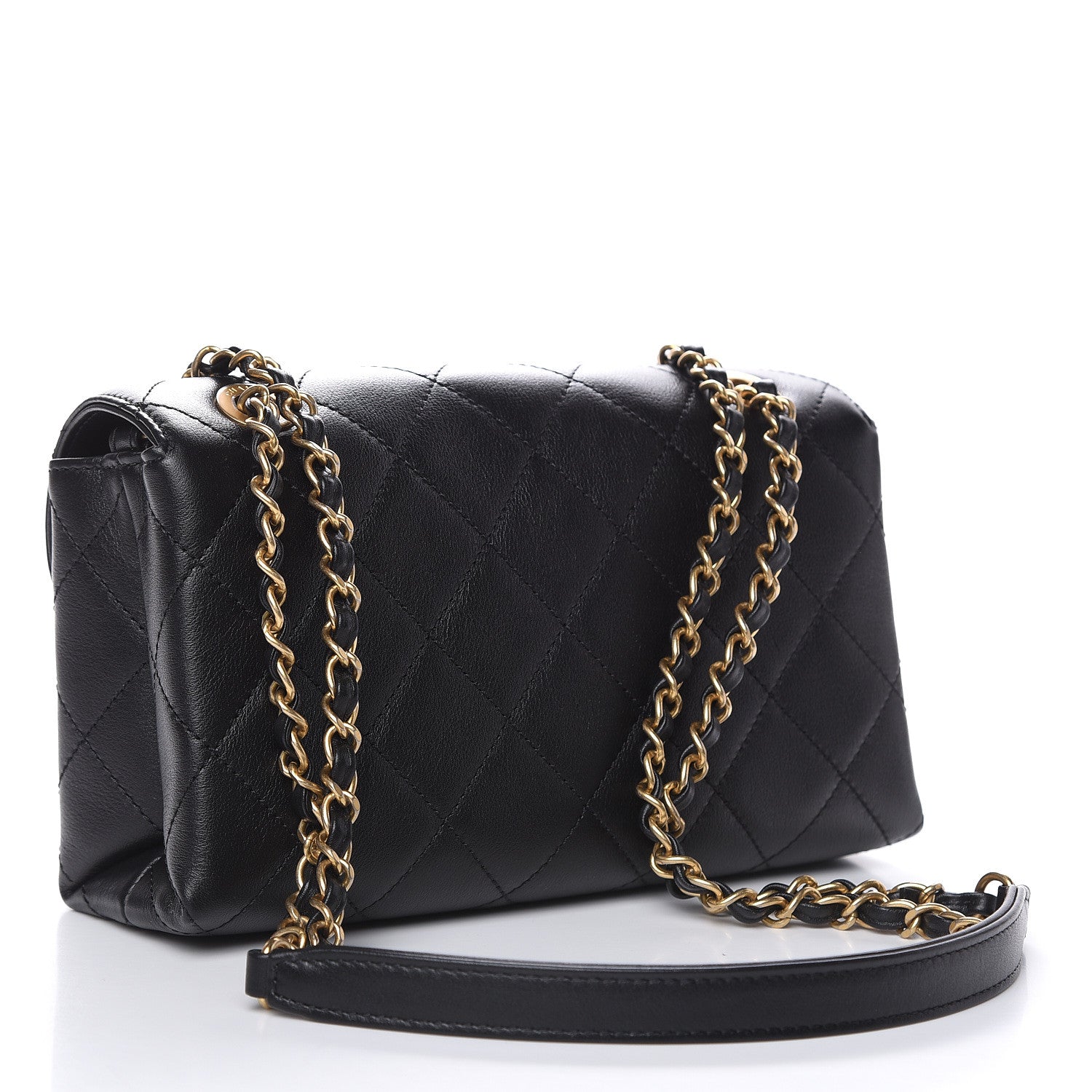 Chanel Calfskin Quilted Small Enchained Flap Black 3 of 12