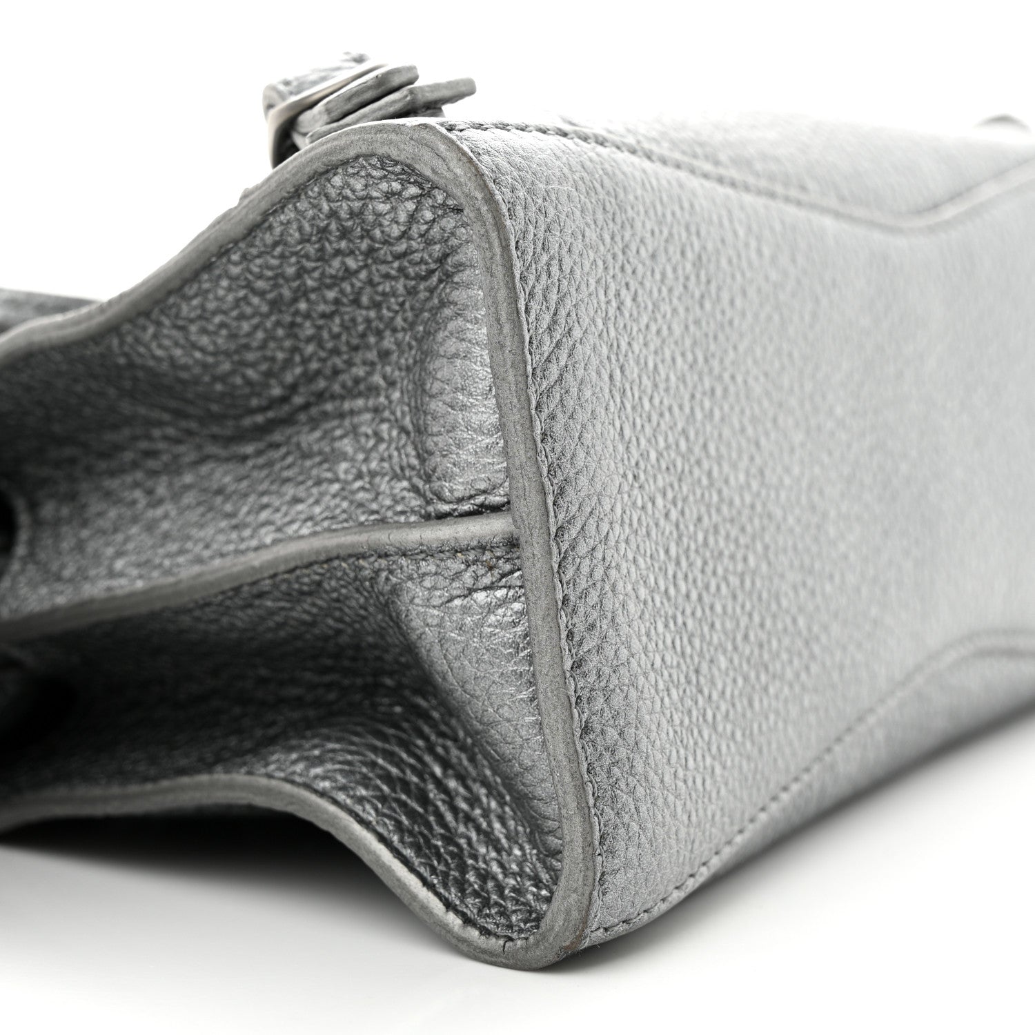 Balenciaga Metallic Grained Calfskin Neo Classic Silver Hardware Mini City Silver 9 of 13