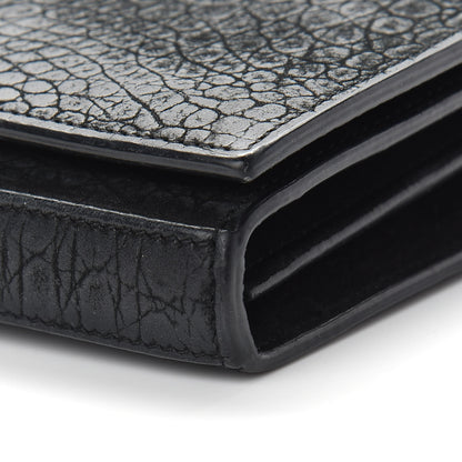 Saint Laurent Crocodile Embossed Nubuck Monogram Chain Wallet in Black 9 of 9
