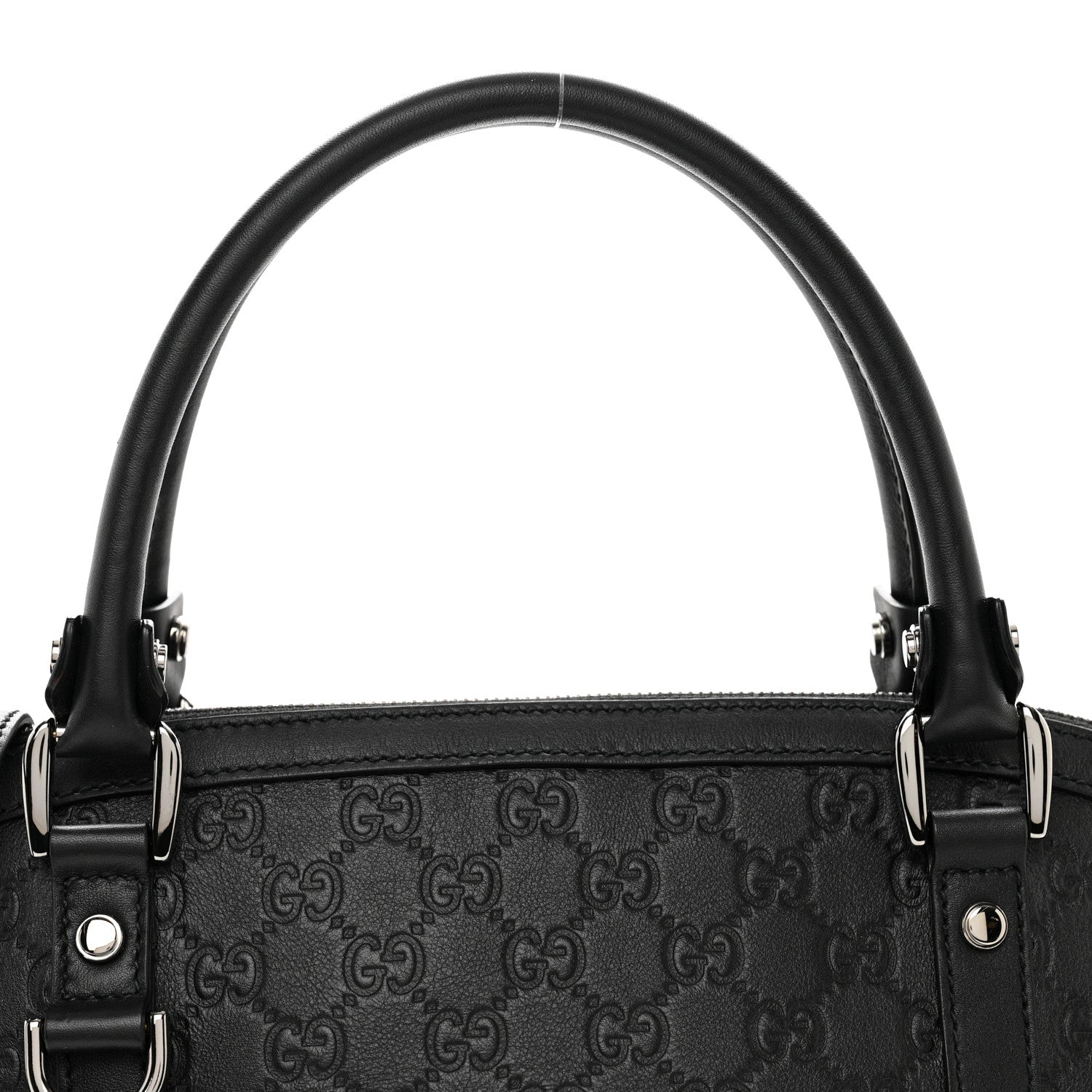 Gucci Guccissima Medium GG Charm Dome Satchel Black 5 of 10