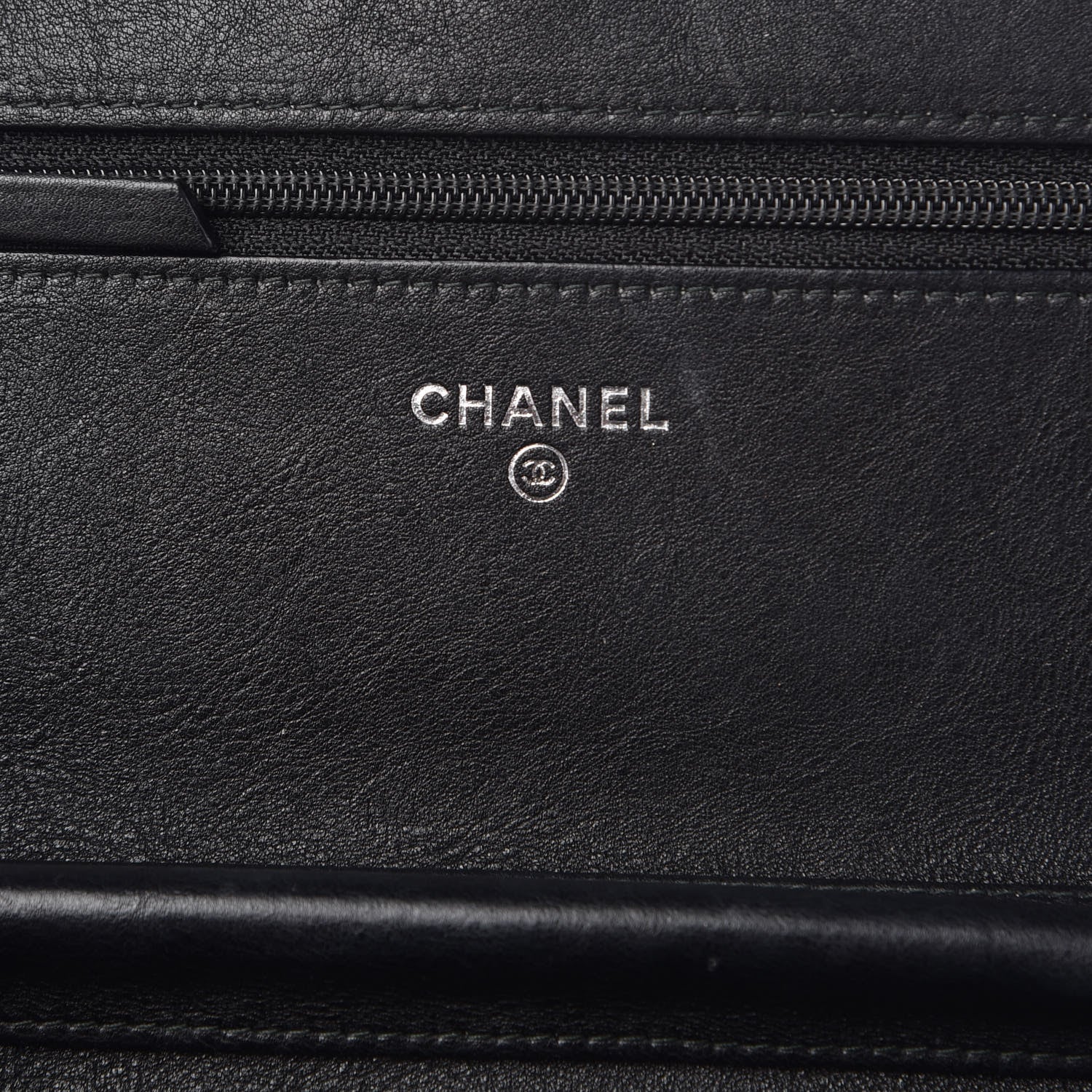 Chanel Crumpled Calfskin Quilted Wallet On Chain WOC So Black 6 of 11