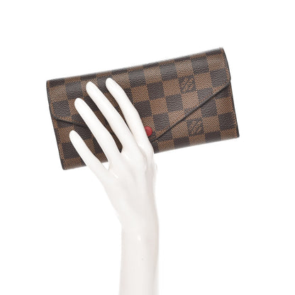 Louis Vuitton Damier Ebene Josephine Wallet Red 2 of 9