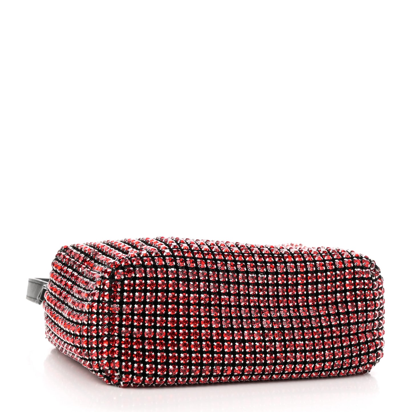 Mesh Crystal Rhinestone Mini Heiress Pouch Red