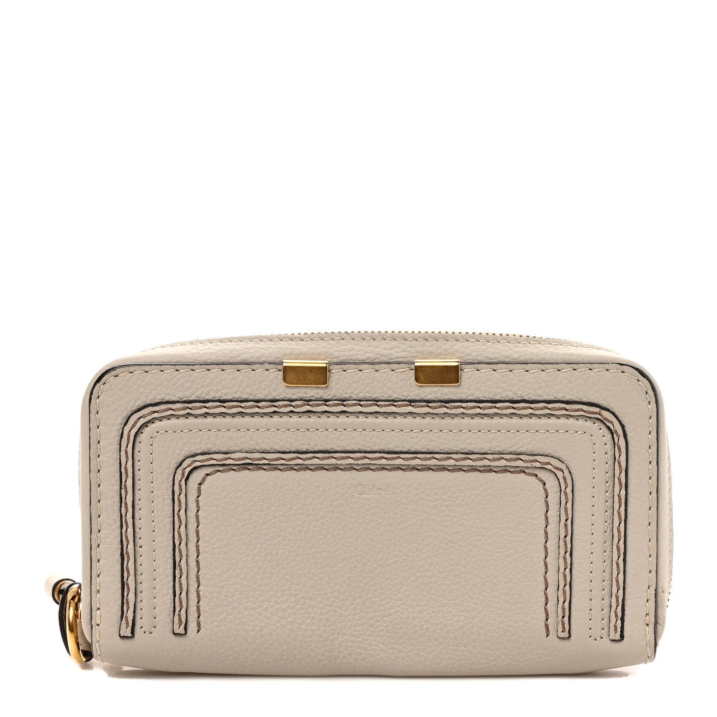 Calfskin Marcie Long Zip Around Wallet Dove