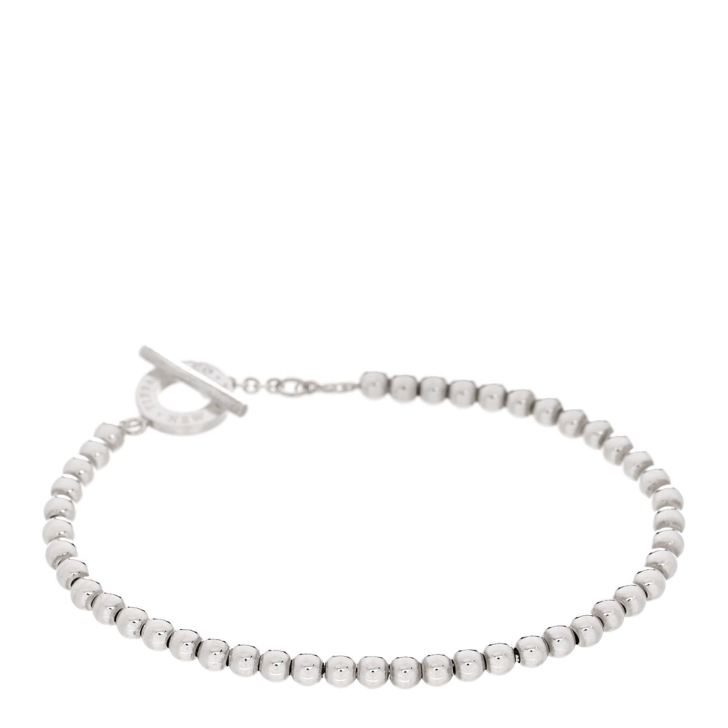 Sterling Silver 4mm Beads Toggle Bracelet