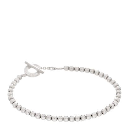 Tiffany Sterling Silver 4mm Beads Toggle Bracelet 2 of 4
