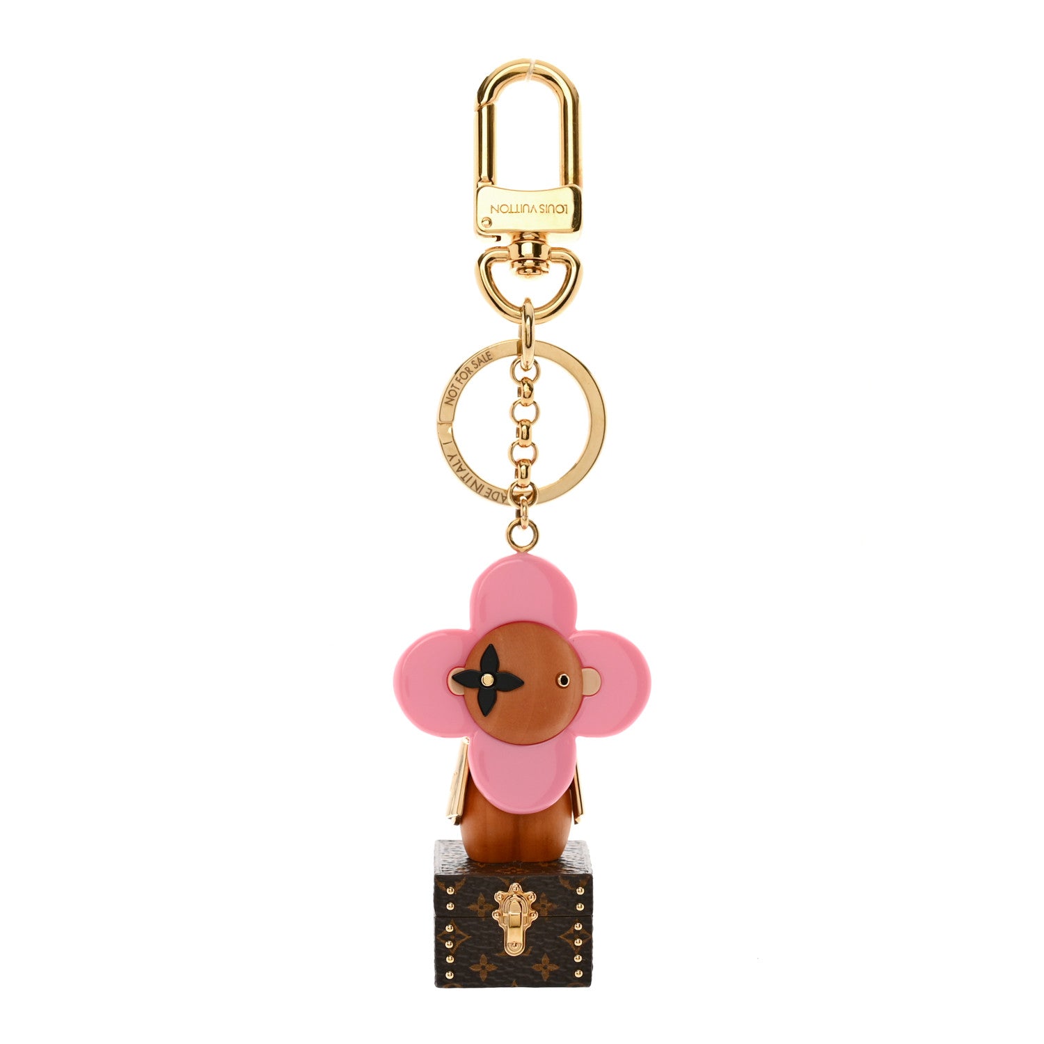 Louis Vuitton Resin Wood Vivienne Trunk VIP Bag Charm Key Holder Pink 1 of 3