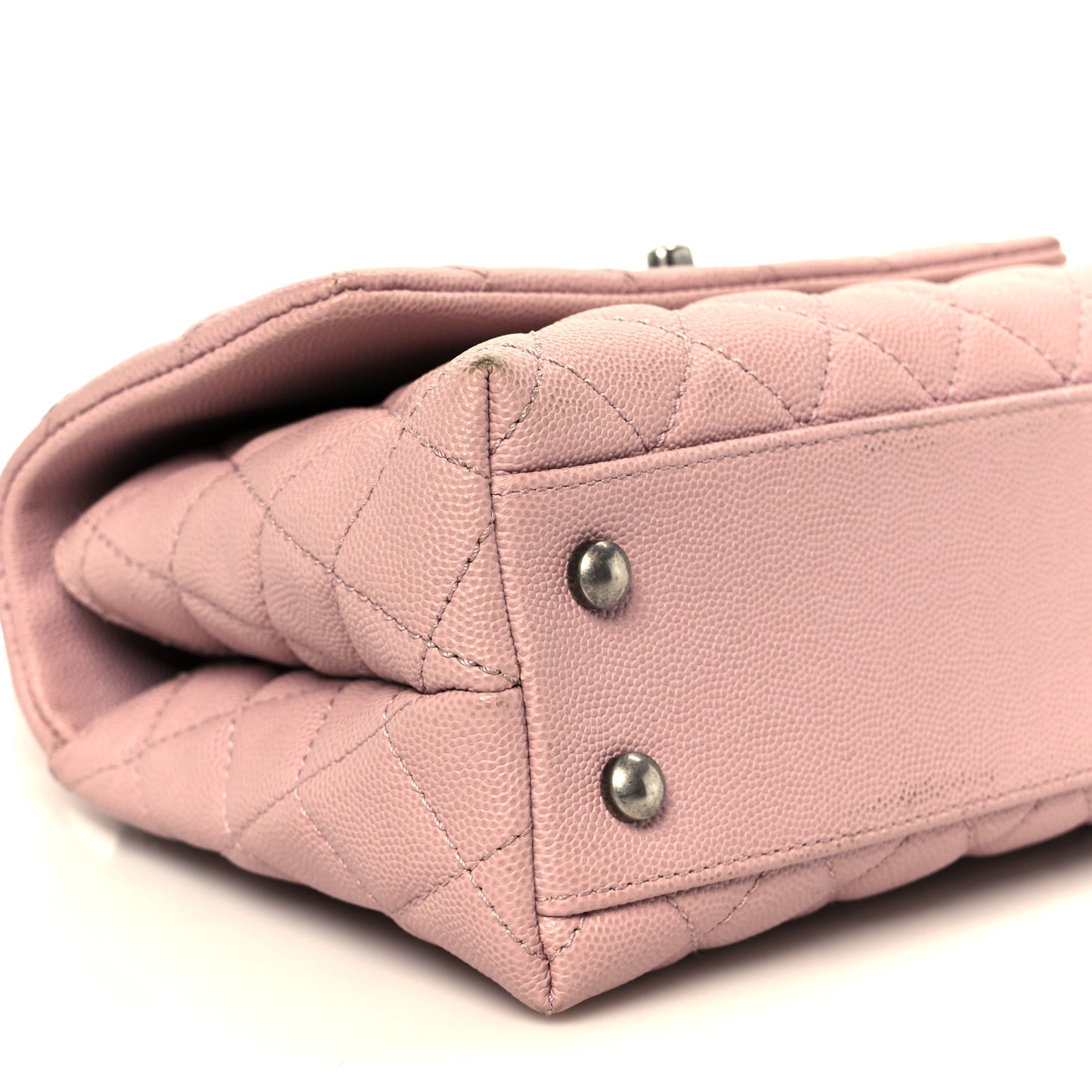 Caviar Quilted Mini Coco Handle Flap Light Pink
