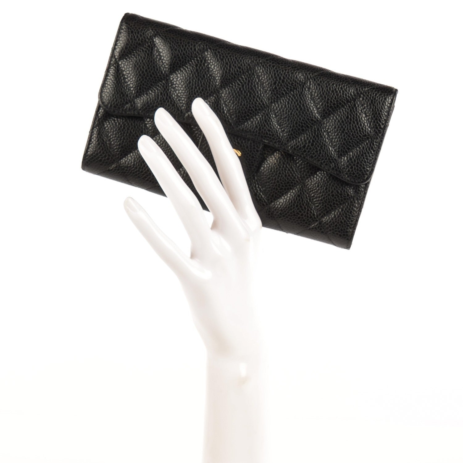 Chanel Caviar Quilted Large Flap Wallet Black 3 of 10