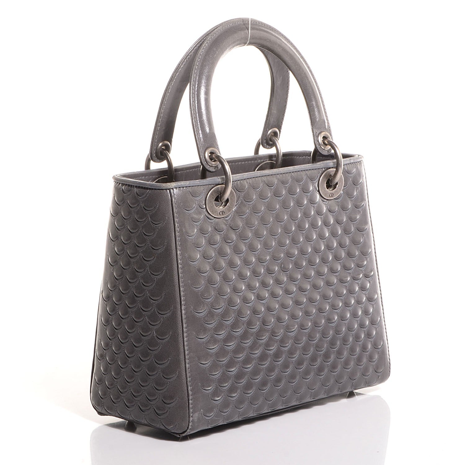 Christian Dior Lambskin Fish Scale Detail Medium Lady Dior 3 of 7
