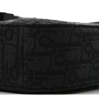 Christian Dior Oblique Jacquard Grained Calfskin Small Saddle Messenger Bag Black 10 of 10