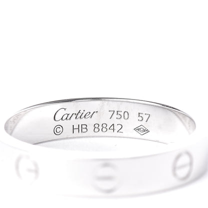 Cartier 18K White Gold 3.5mm LOVE Wedding Band Ring 57 8 4 of 4