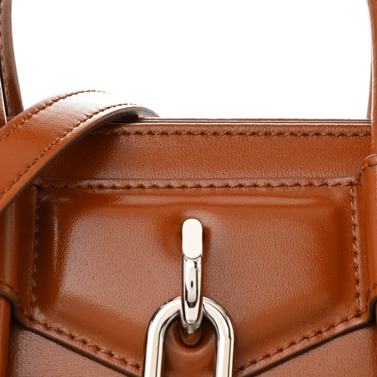 Givenchy Box Calfskin Mini Lock Antigona Shoulder Bag Beige Chestnut 8 of 10