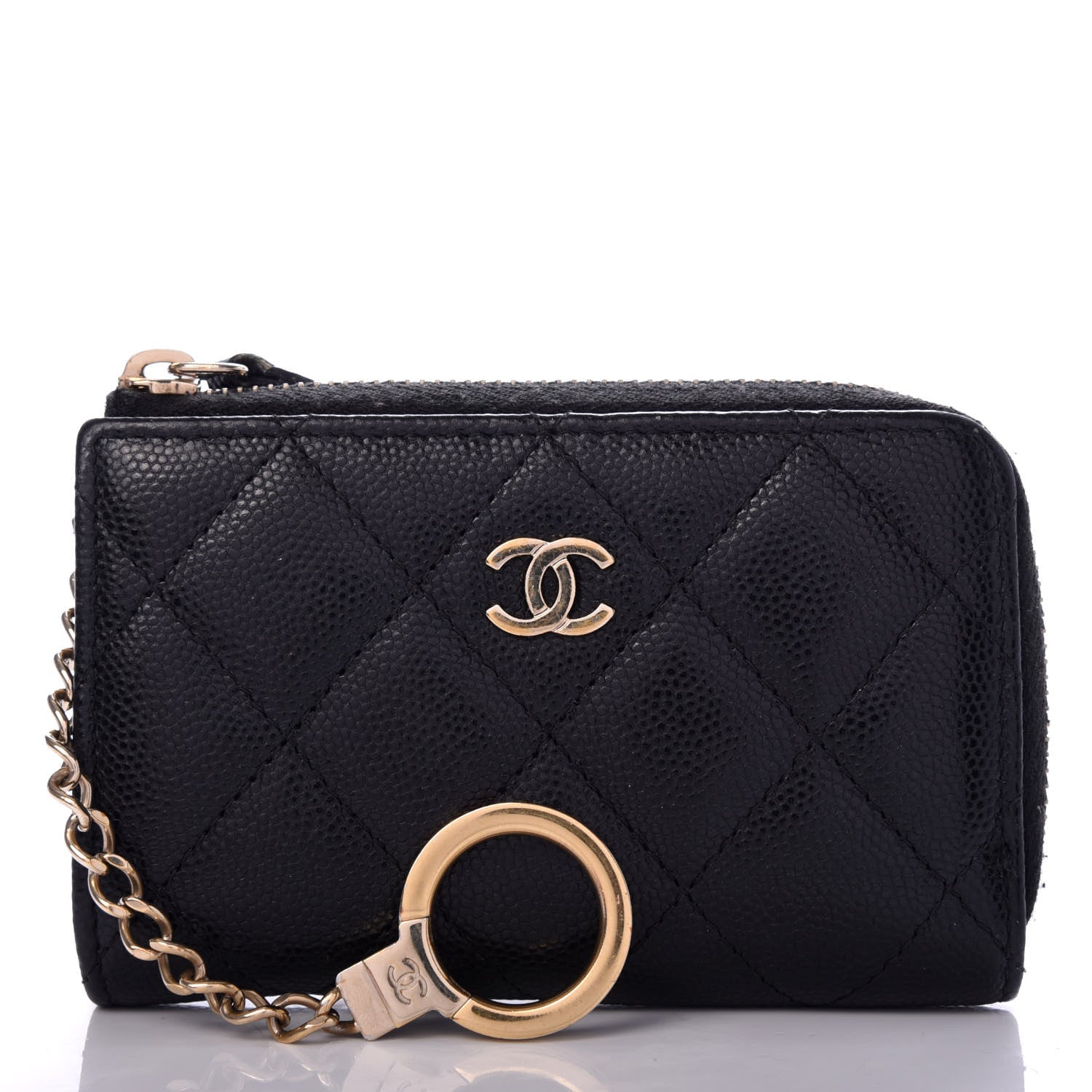 Chanel Caviar Quilted Key Holder Case Black 2 of 9