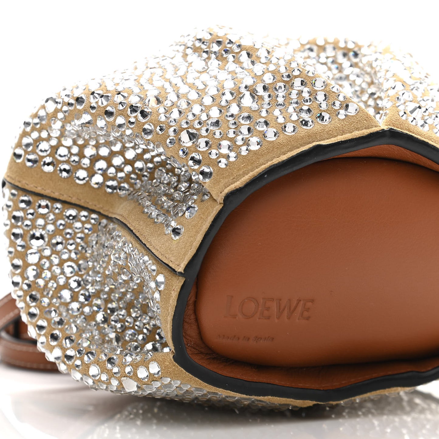 LOEW Suede Mini Elephantt Crystal Embellished Crossbody Bag