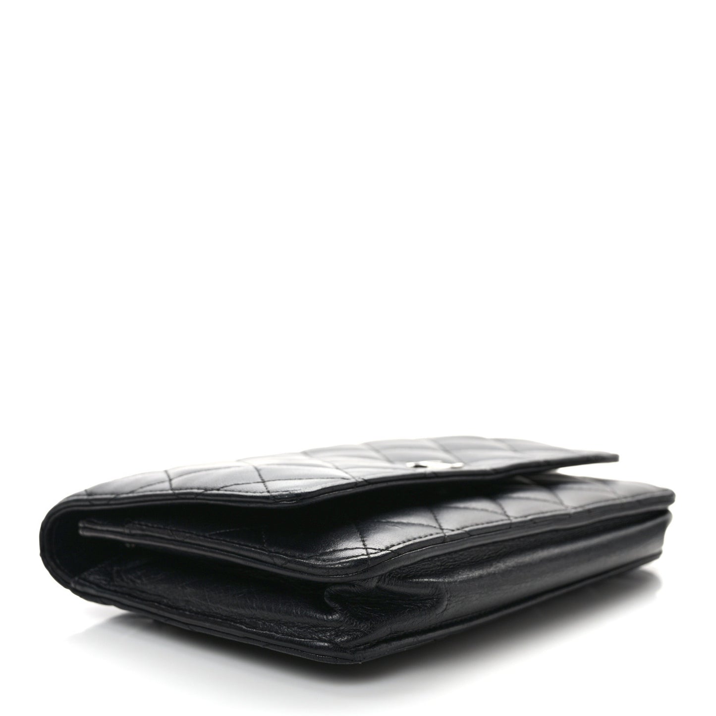 Lambskin Quilted Wallet On Chain WOC Black