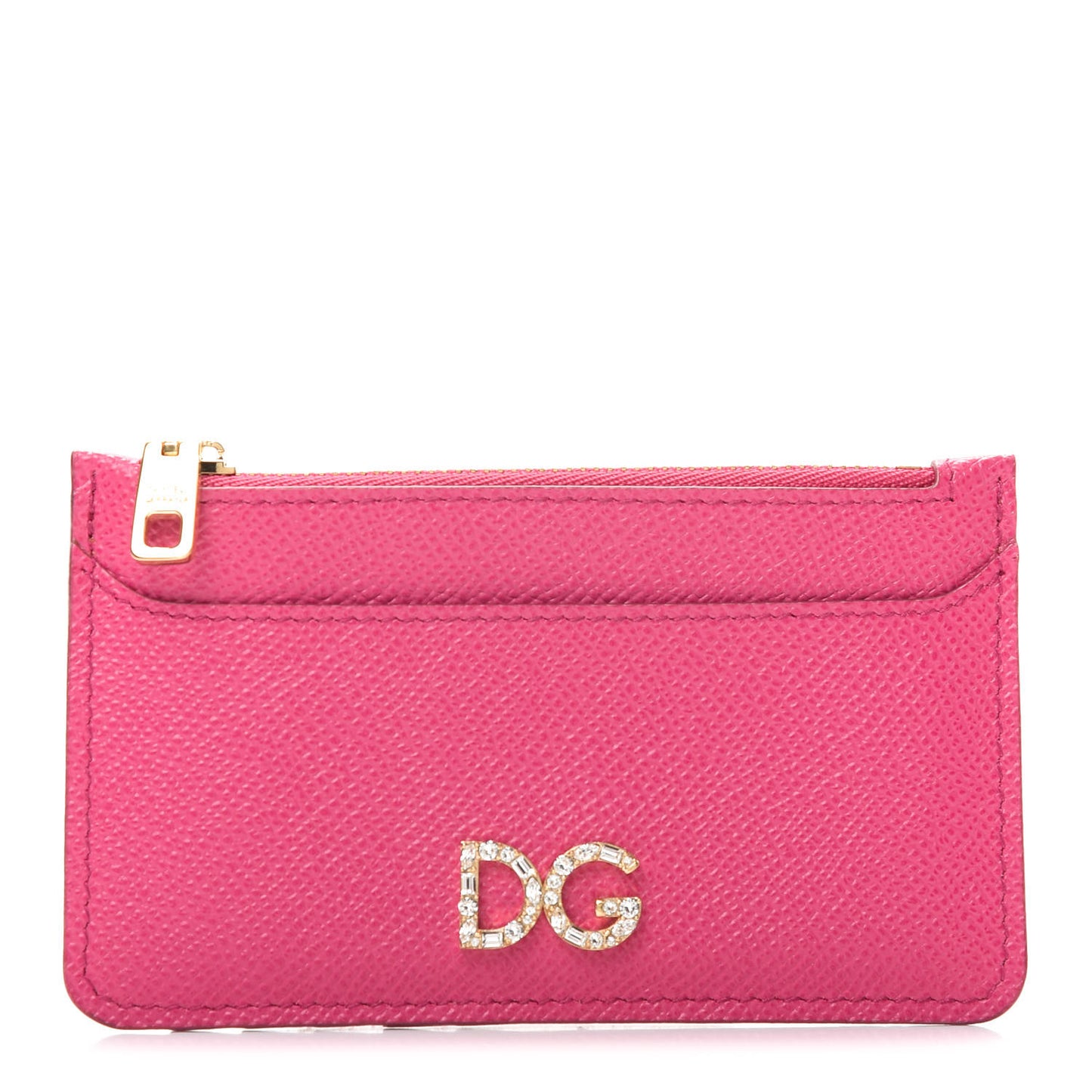 Dauphine Embellished Logo Zip Card Holder Pink