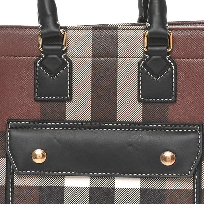 Burberry E-Canvas Check Calfskin Mini Freya Tote Dark Birch Brown 6 of 9