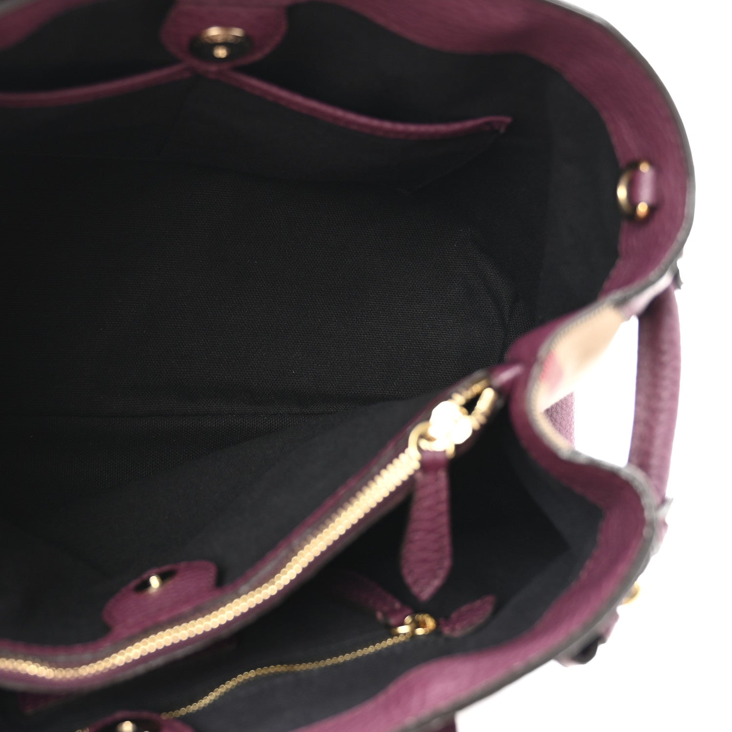 Burberry Grainy Calfskin House Check Medium Banner Tote Elderberry 5 of 13