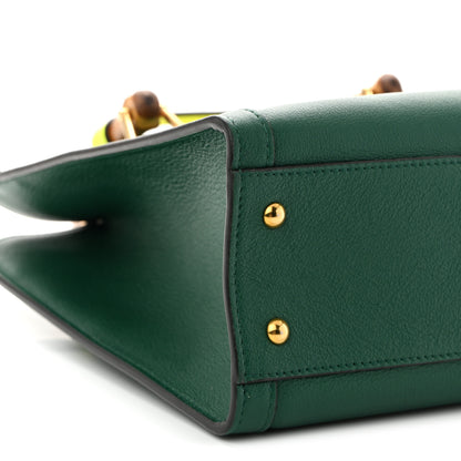 Gucci Wonka Grain Calfskin Small Diana Tote Bag Green Yellow Fluo 9 of 10
