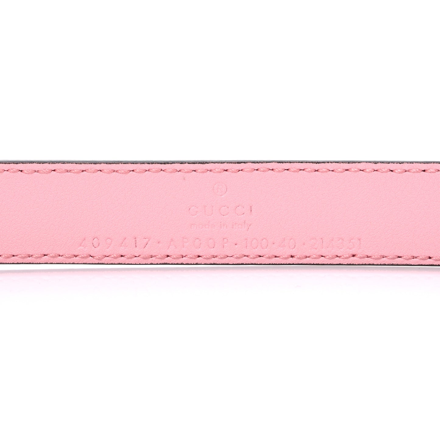 Moon Calfskin Palladium Double G 20mm Belt 80 32 Wild Rose