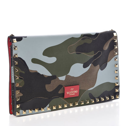 Valentino Garavani Nappa Canvas Camouflage Rockstud Wristlet Clutch Multicolor 3 of 10