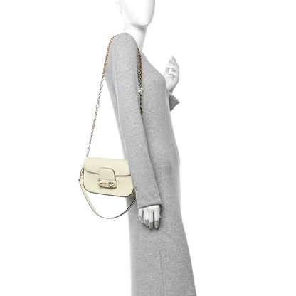 Gucci Azalea Calfskin Crystal Small Horsebit 1955 Chain Shoulder Bag White 2 of 10