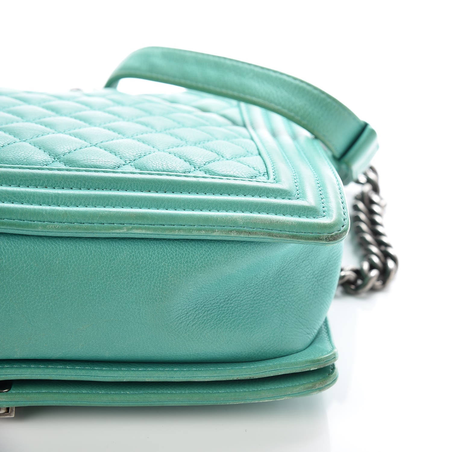 Chanel Calfskin Quilted Large Boy Flap Green 19 of 23