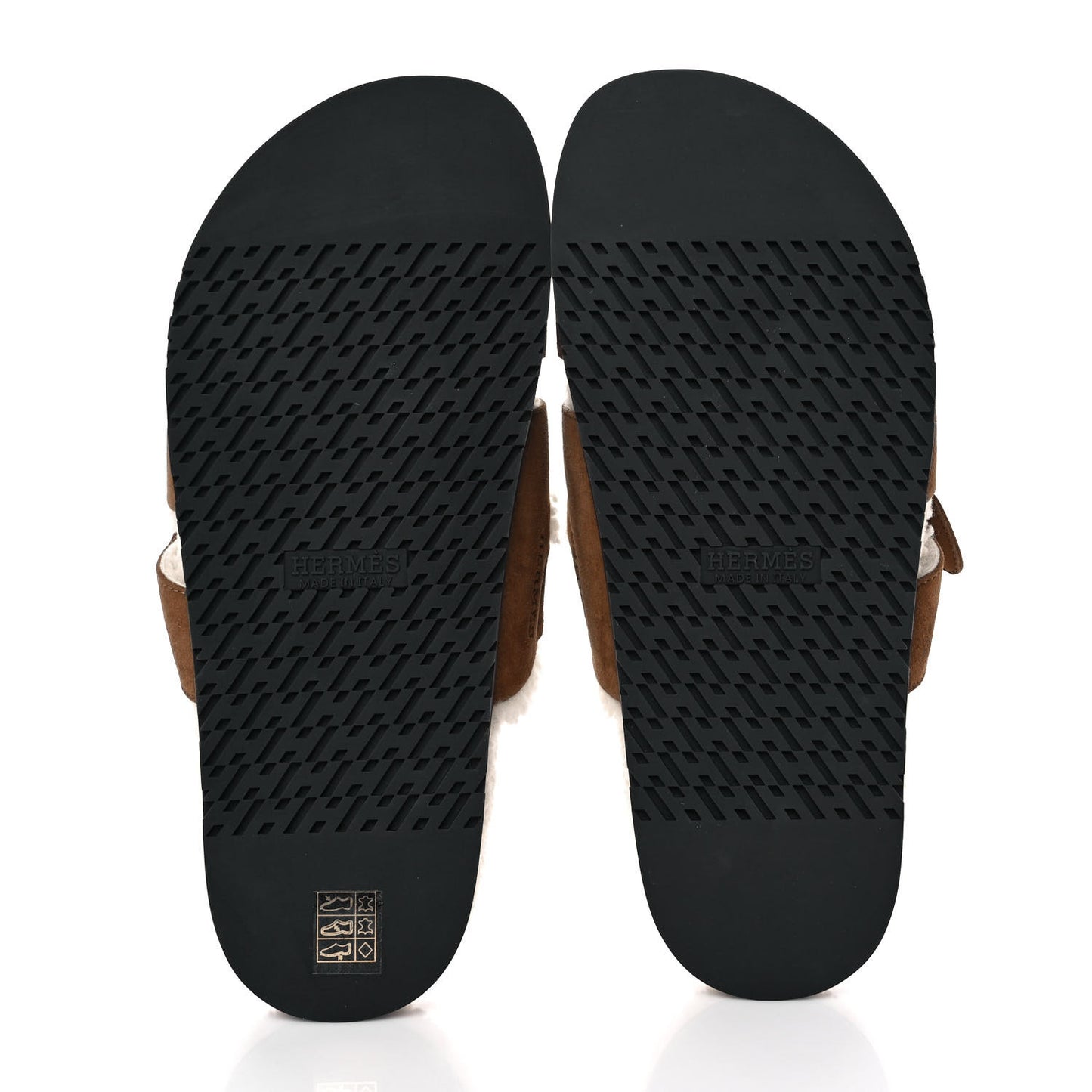 Suede Goatskin Woolskin Mens Chypre Sandals 41 Brun Fume Ecru