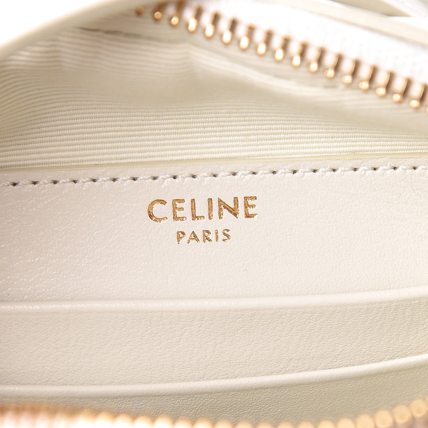 Calfskin Quilted Small C Charm Bag White