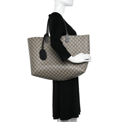 Gucci Calfskin GG Supreme Monogram Large Reversible Tote Black 2 of 24