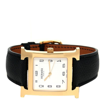 Hermes Stainless Steel Epsom 30.5mm Heure H Hour Quartz Watch Noir 2 of 5
