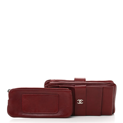 Chanel Lambskin Bow French Wallet Red 2 of 12