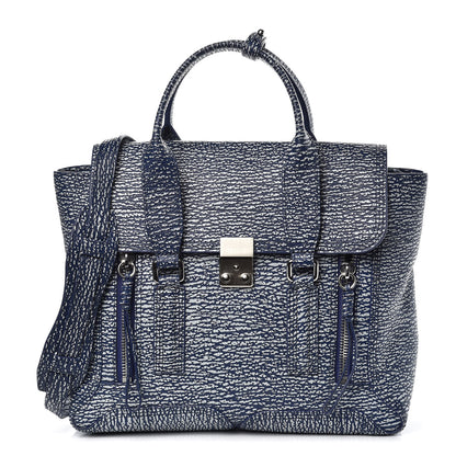 3.1 Phillip Lim 3.1 Textured Calfskin Medium Pashli Satchel Royal Blue 1 of 10