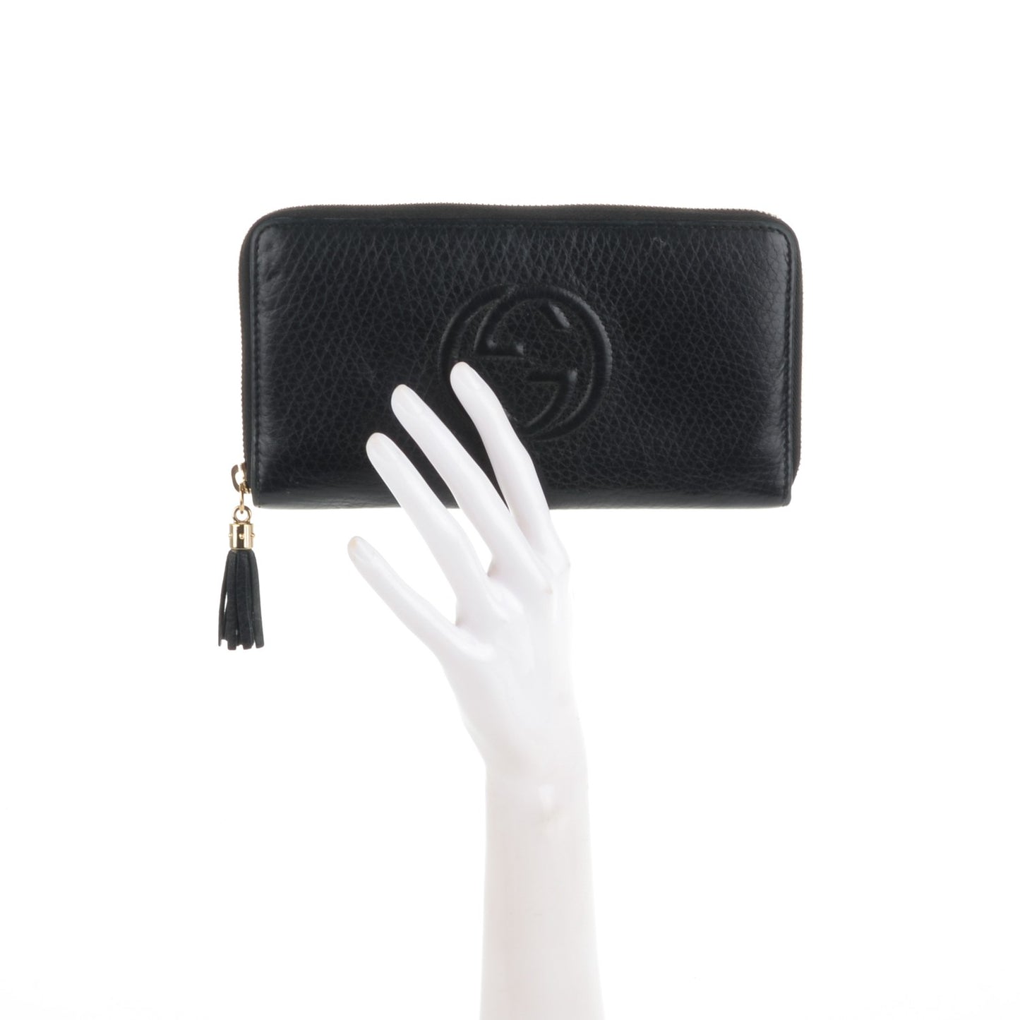 Calfskin Soho Zip Around Wallet Black