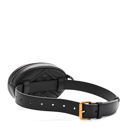 Gucci Calfskin Matelasse GG Marmont Belt Bag 65 26 Black 3 of 11