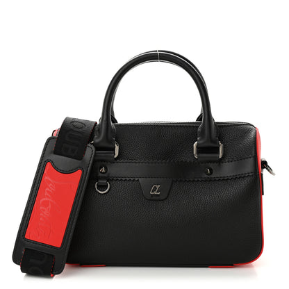 Christian Louboutin Grained Calfskin Rubber Ruisbuddy Small Duffle Black 1 of 13