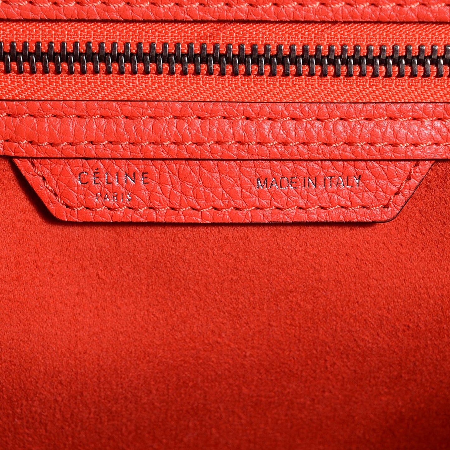 Drummed Calfskin Mini Luggage Vermillion