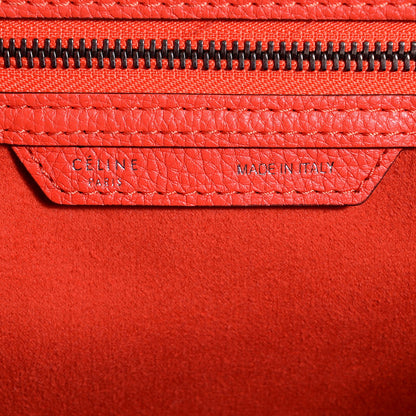 Celine Drummed Calfskin Mini Luggage Vermillion 7 of 8