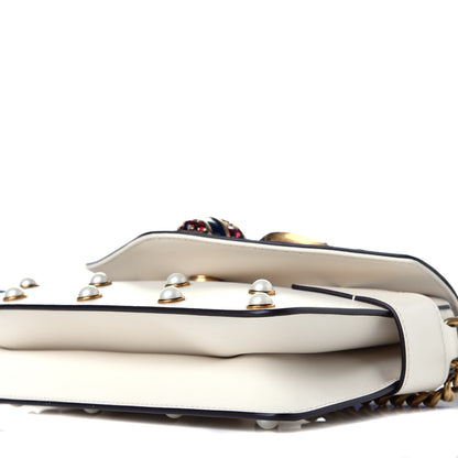 Gucci Nappa Pearl Studded Mini Queen Margaret Broadway Shoulder Bag Mystic White 9 of 10